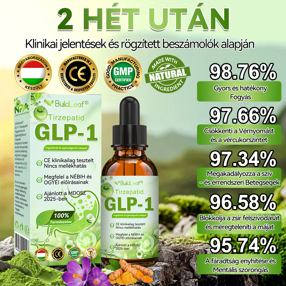 Fabricación y transporte en Hungría🌿🌿 BuildLeaf® Tirzepatid GLP-1 Fogyókúrás és egészségjavitó cseppek🔥🔥 ¡ÚLTIMO DÍA 80% DE DESCUENTO!