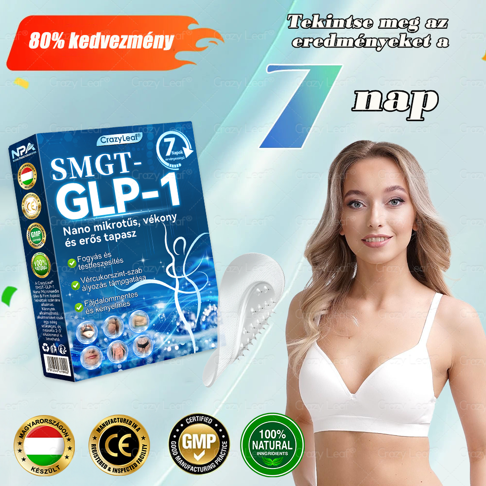 Klinikailag igazolt｜Hivatalos webáruház｜𝐶𝑟𝑎𝑧𝑦𝐿𝑒𝑎𝑓® SMGT- GLP-1 Nano mikrotüs, vékonyés erős tapasz｜Célzott hatás elhízás, megereszkedett bőr, magas vérnyomás, cukorbetegség, zsírmáj, ízületi fájdalmak, testi fájdalmak és egyéb panaszok esetén