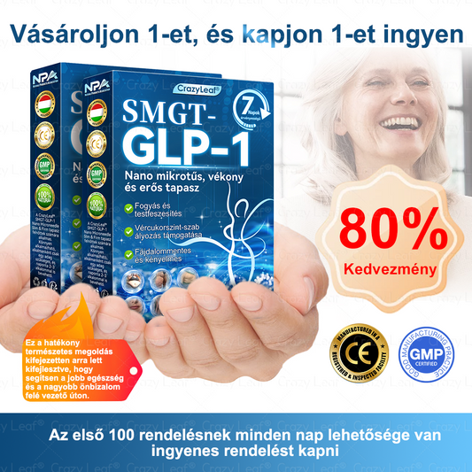 Klinikailag igazolt｜Hivatalos webáruház｜𝐶𝑟𝑎𝑧𝑦𝐿𝑒𝑎𝑓® SMGT- GLP-1 Nano mikrotüs, vékonyés erős tapasz｜Célzott hatás elhízás, megereszkedett bőr, magas vérnyomás, cukorbetegség, zsírmáj, ízületi fájdalmak, testi fájdalmak és egyéb panaszok esetén