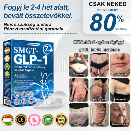 Klinikailag igazolt｜Hivatalos webáruház｜𝐶𝑟𝑎𝑧𝑦𝐿𝑒𝑎𝑓® SMGT- GLP-1 Nano mikrotüs, vékonyés erős tapasz｜Célzott hatás elhízás, megereszkedett bőr, magas vérnyomás, cukorbetegség, zsírmáj, ízületi fájdalmak, testi fájdalmak és egyéb panaszok esetén